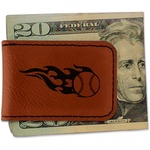 Baseball Leatherette Magnetic Money Clip