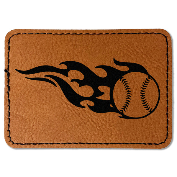 Custom Baseball Faux Leather Iron On Patch - Rectangle