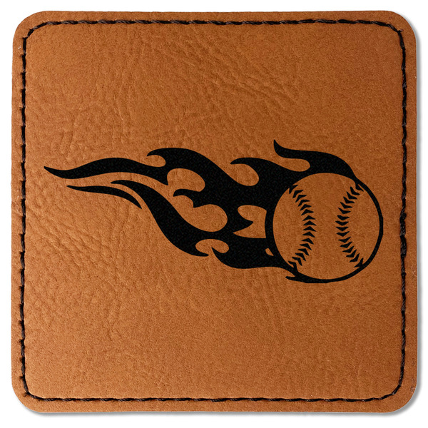 Custom Baseball Faux Leather Iron On Patch - Square