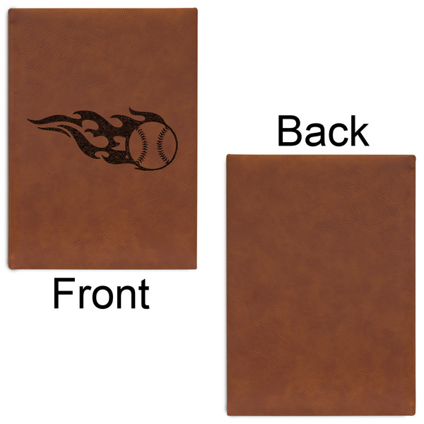 Baseball Leatherette Sketchbooks - Large - Single Sided - Front & Back View