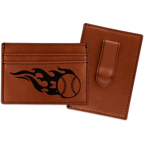 Custom Baseball Leatherette Wallet with Money Clip