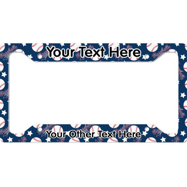 Custom Baseball License Plate Frame - Style A (Personalized)