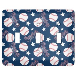 Baseball Light Switch Cover (3 Toggle Plate)