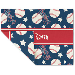 Baseball Double-Sided Linen Placemat - Single w/ Name or Text