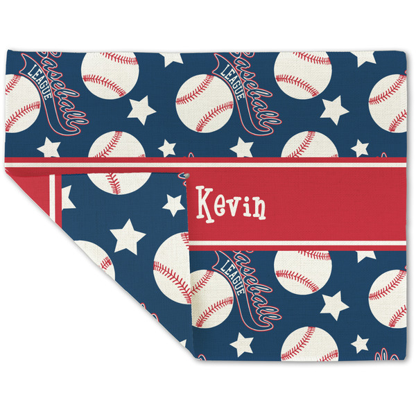 Custom Baseball Double-Sided Linen Placemat - Single w/ Name or Text