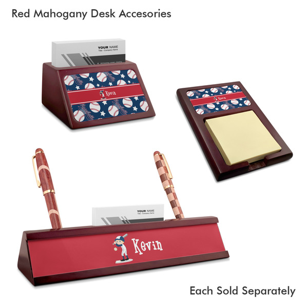 Baseball Mahogany Desk Accessories