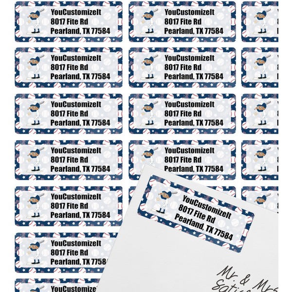 Baseball Mailing Label on Envelope - Multiple Labels