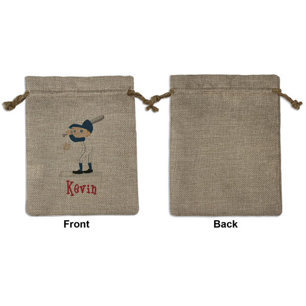 Baseball Medium Burlap Gift Bag - Front Approval