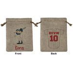 Baseball Medium Burlap Gift Bag - Front & Back (Personalized)