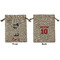 Baseball Medium Burlap Gift Bag - Front and Back