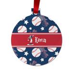 Baseball Metal Ball Ornament - Double Sided w/ Name or Text