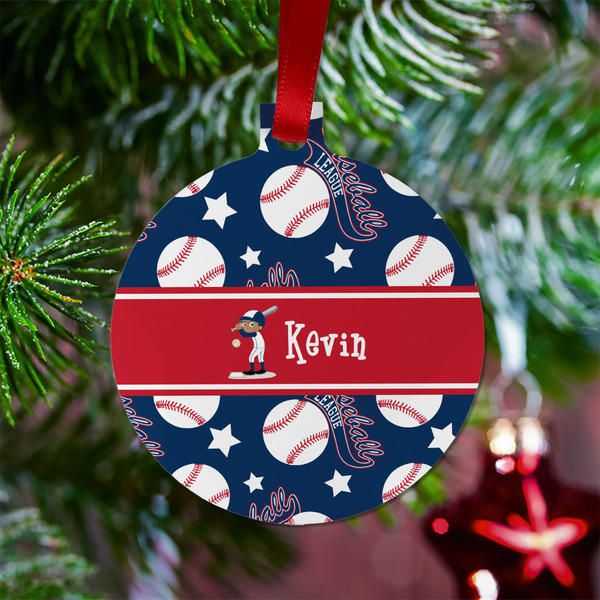 Baseball Metal Ball Ornament - Lifestyle