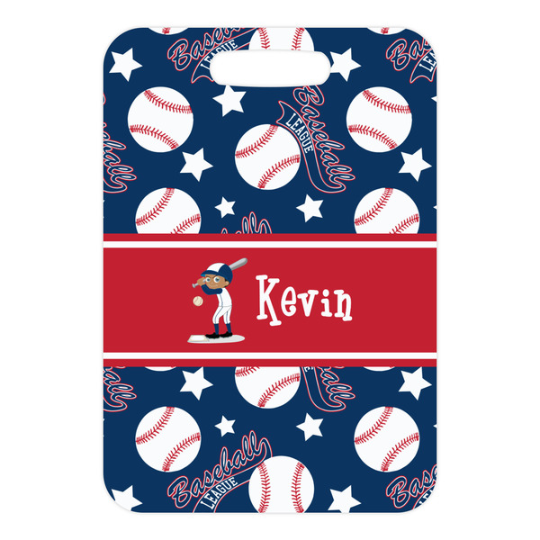 Baseball Metal Luggage Tag - Front Without Strap