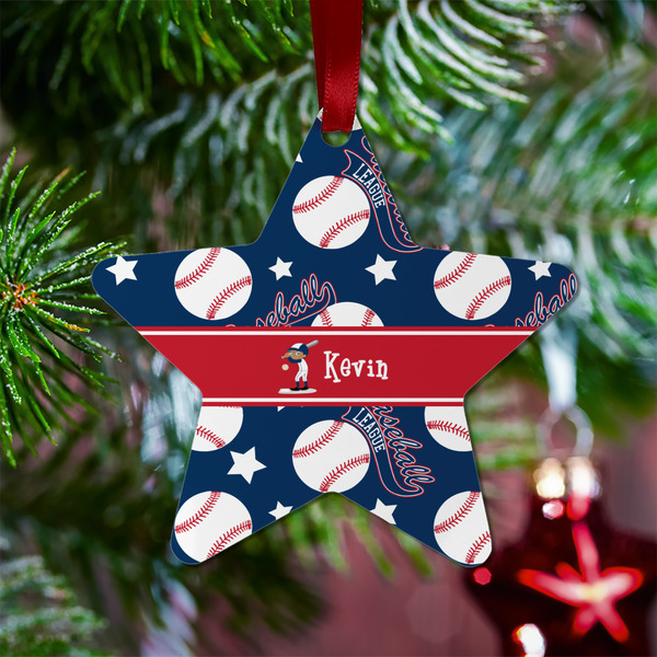 Baseball Metal Star Ornament - Lifestyle