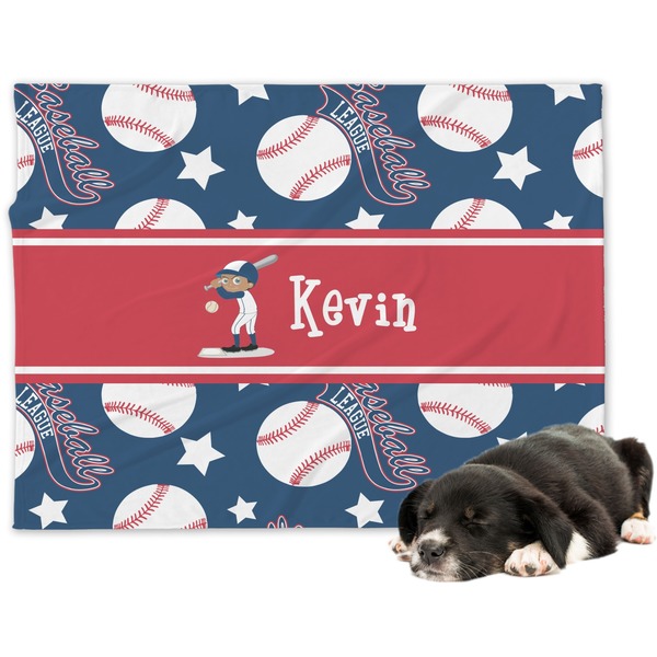 Custom Baseball Dog Blanket - Large (Personalized)