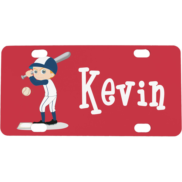 Custom Baseball Mini / Bicycle License Plate (4 Holes) (Personalized)