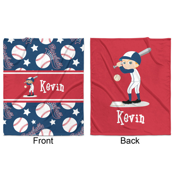 Baseball Minky Blanket - 50"x60" - Double Sided - Front & Back