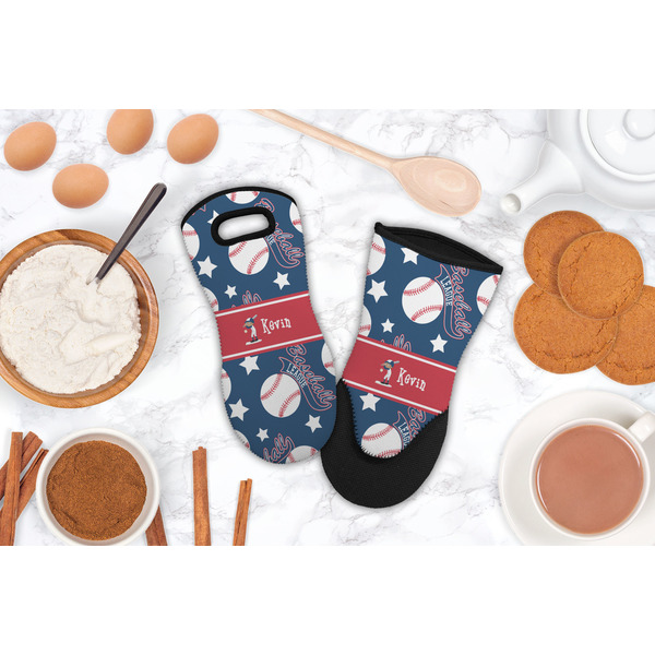 Baseball Neoprene Oven Mitt - Lifestyle Image