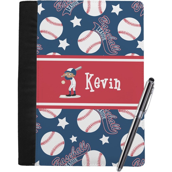 Custom Baseball Notebook Padfolio - Large w/ Name or Text