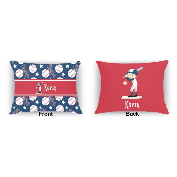 Baseball  Outdoor Rectangular Throw Pillow (Front and Back)