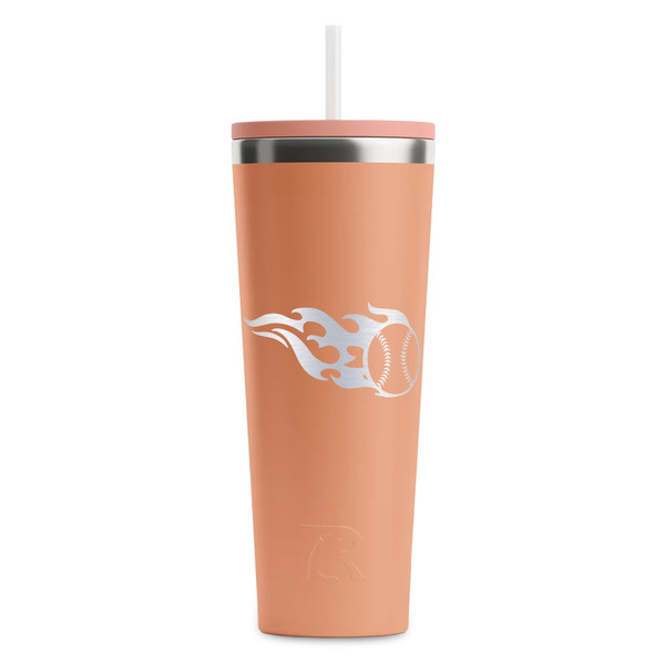 Baseball Peach RTIC Everyday Tumbler - 28 oz. - Front