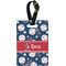 Baseball Plastic Luggage Tag - Rectangular w/ Name or Text