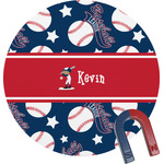 Baseball Round Fridge Magnet (Personalized)