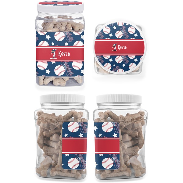 Baseball Pet Treat Jar - Multiple Angles