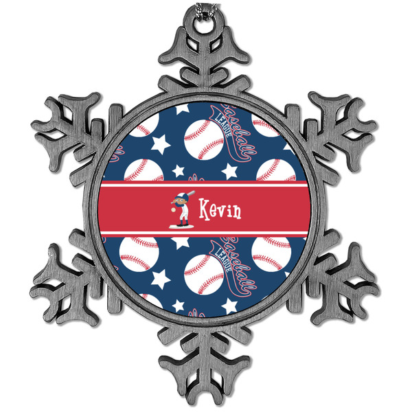 Custom Baseball Vintage Snowflake Ornament (Personalized)