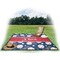 Baseball Picnic Blanket - with Basket Hat and Book - in Use