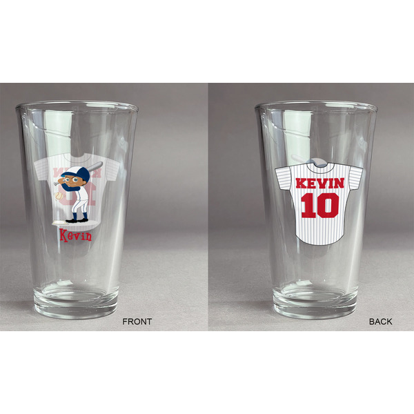 Baseball Pint Glass - Two Content - Approval