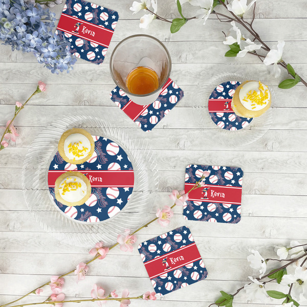 Baseball Plastic Party Appetizer & Dessert Plates - In Context