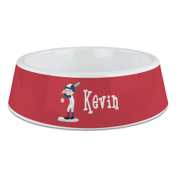 Custom Baseball Plastic Dog Bowl - Large (Personalized)