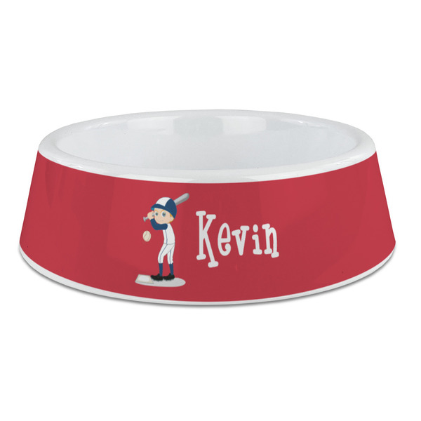 Custom Baseball Plastic Dog Bowl - Large (Personalized)