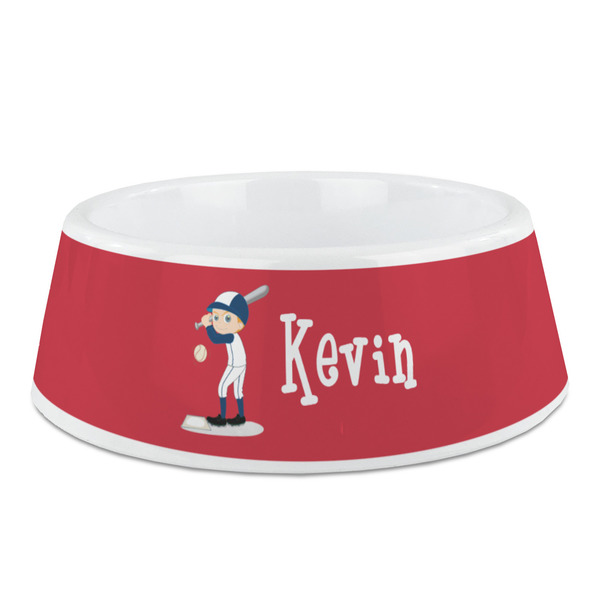 Custom Baseball Plastic Dog Bowl - Medium (Personalized)