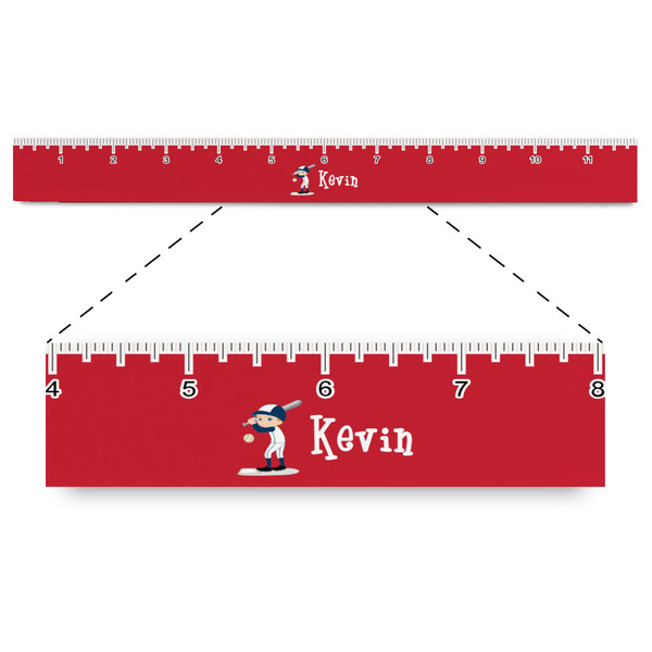 Custom Baseball Plastic Ruler - 12" (Personalized)