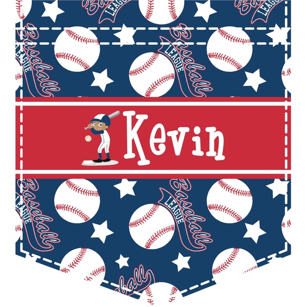 Custom Baseball Iron On Faux Pocket (Personalized)