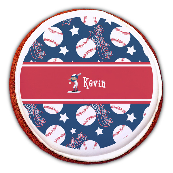 Baseball Printed Icing Circle - Large - On Cookie