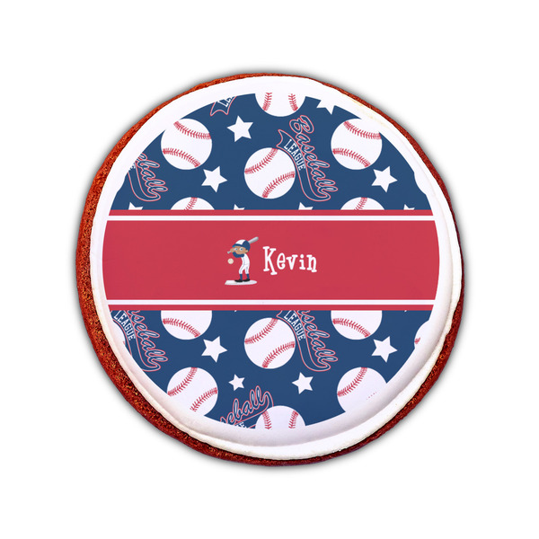 Baseball Printed Icing Circle - Small - On Cookie