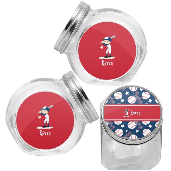 Baseball Puppy Treat Jar - Top Left Right