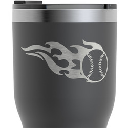 Baseball RTIC Tumbler - Black - Engraved Front & Back (Personalized)