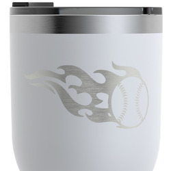 Baseball RTIC Tumbler - White - Engraved Front