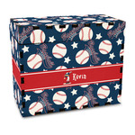 Baseball Wood Recipe Box - Full Color Print (Personalized)