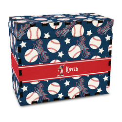Baseball Wood Recipe Box - Full Color Print (Personalized)