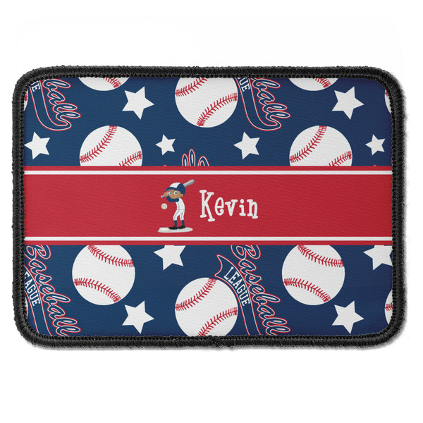 Custom Baseball Iron On Rectangle Patch w/ Name or Text