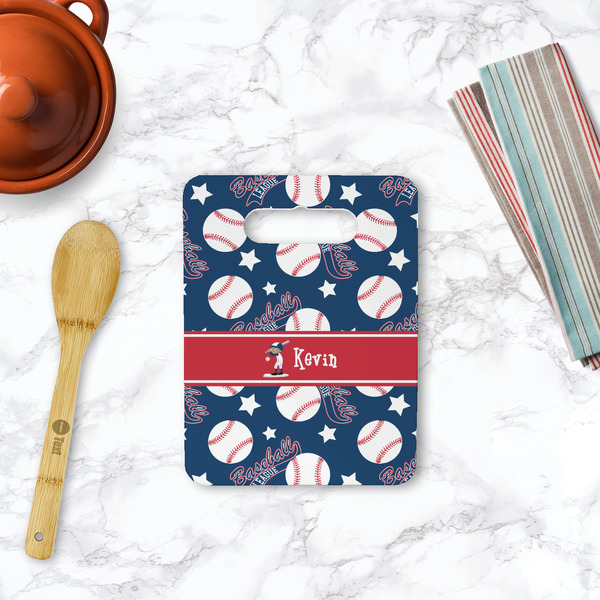Baseball Rectangle Trivet with Handle - LIFESTYLE