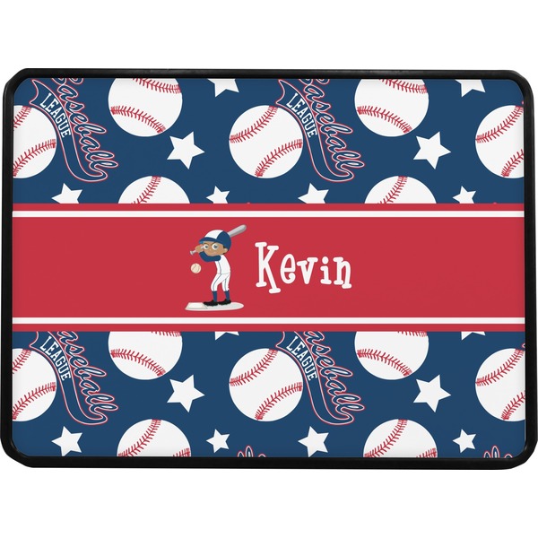 Baseball Rectangular Car Hitch Cover w/ FRP Insert (Select Size)