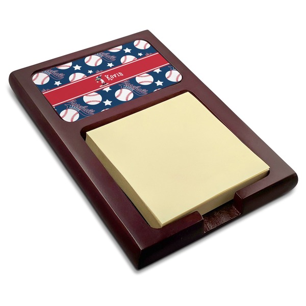 Custom Baseball Red Mahogany Sticky Note Holder (Personalized)