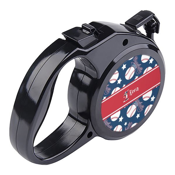 Baseball Retractable Dog Leash - Angle