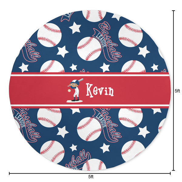 Baseball Round Area Rug - Size